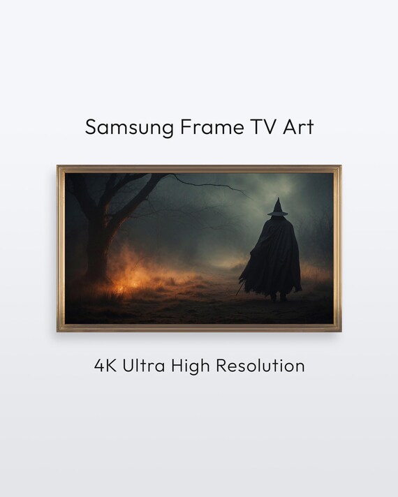 Witch in the Woods Halloween Samsung Frame TV Wall Art | Spooky Forest Art