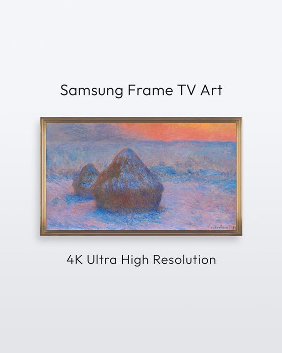 Monet Haystacks Samsung Frame Tv Art Famous Painting 4k Print