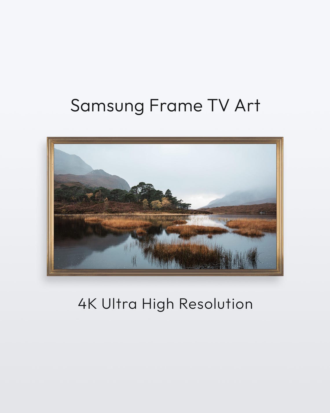 Moody Loch Samsung Frame Tv Art Scottish Highlands Landscape Photo 4k Print