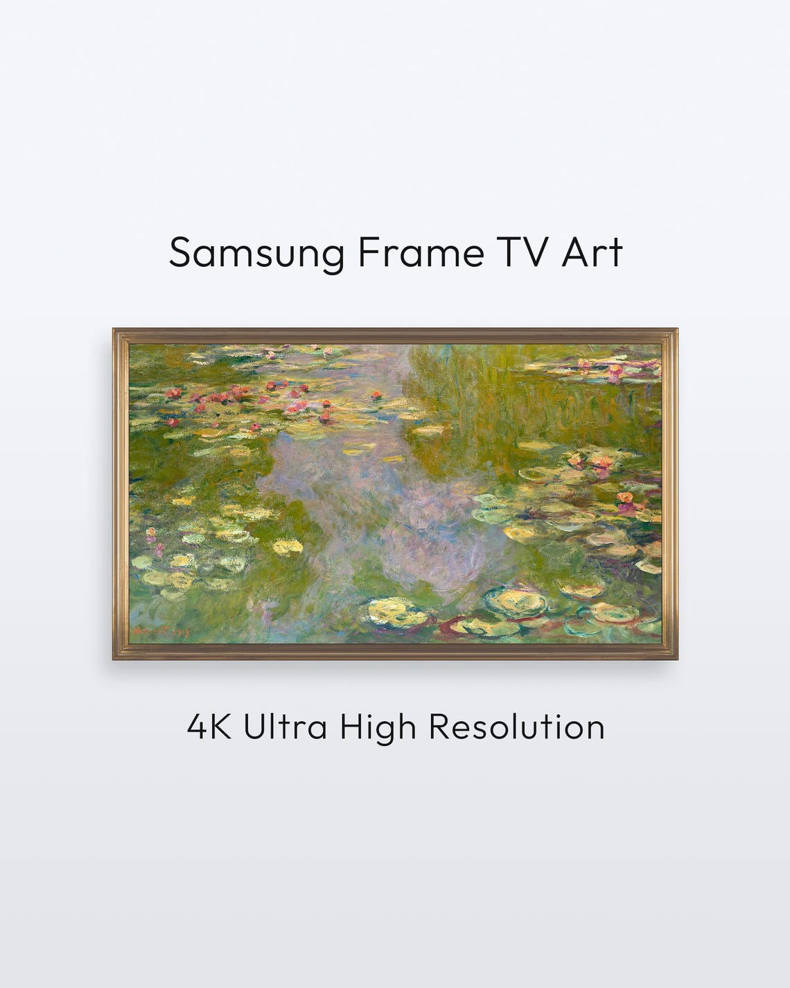 Monet Water Lilies Samsung Frame Tv Art Famous Painting 4k Print