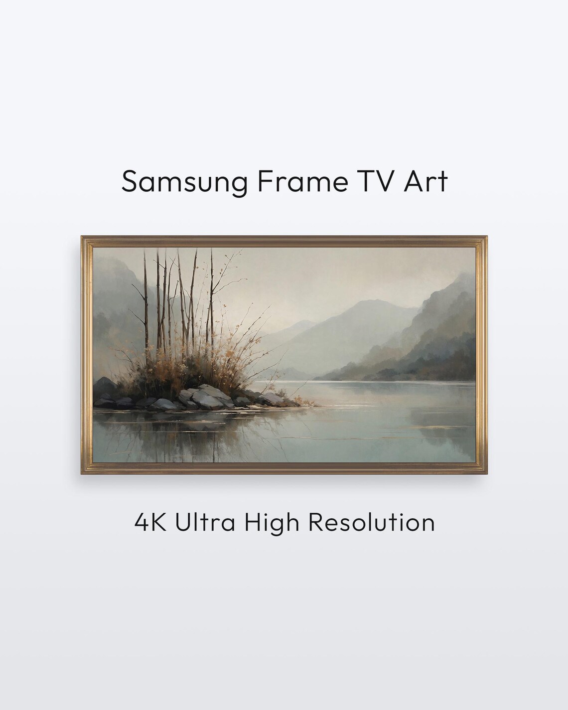 Samsung Frame Tv Art Shoreline Stillness Minimalist Landscape 4k Print