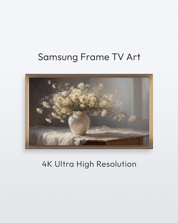 Samsung Frame Tv Spring Flowers Rustic Floral Art 4k Print