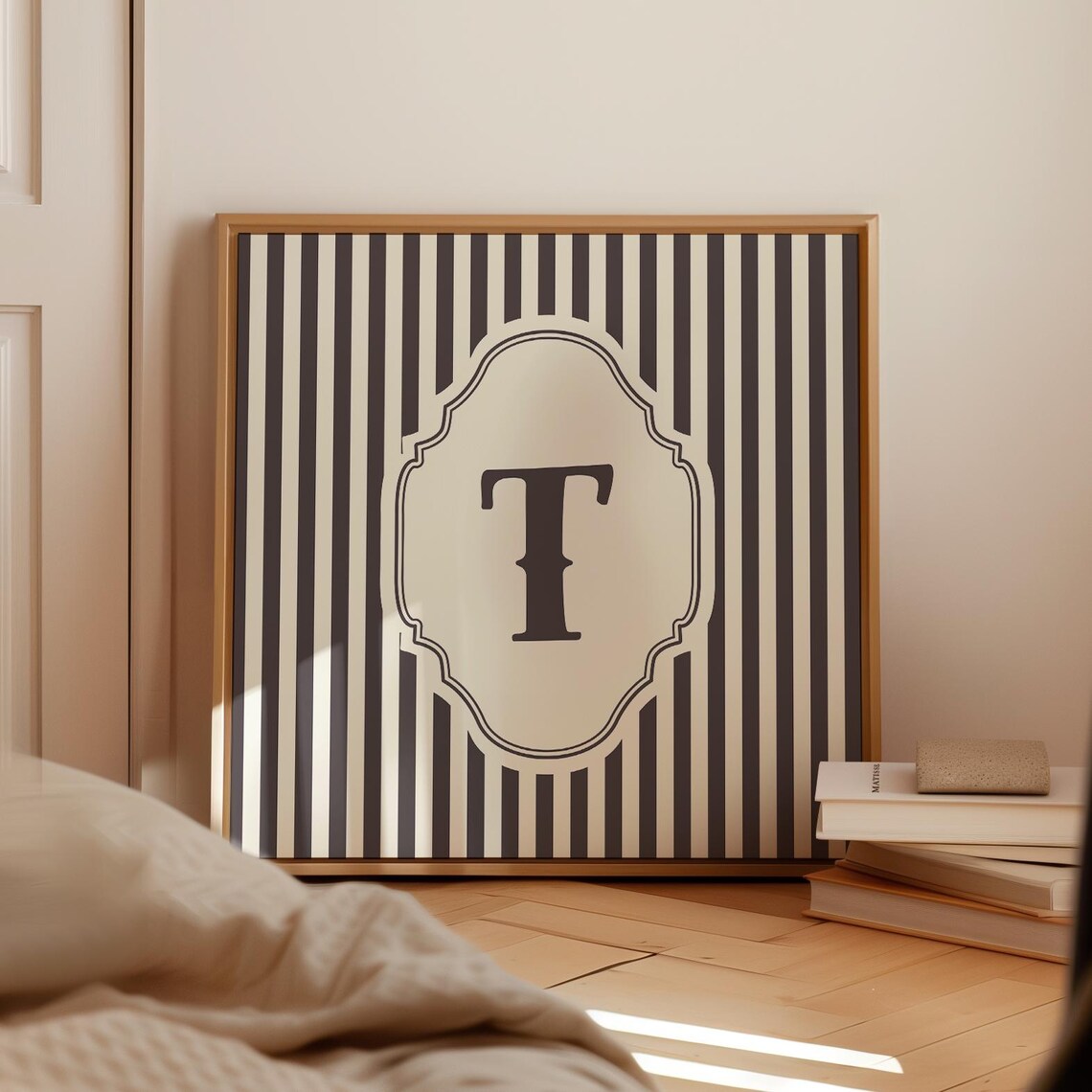 T Square Initial Personalized Watercolor Gift - Image 5