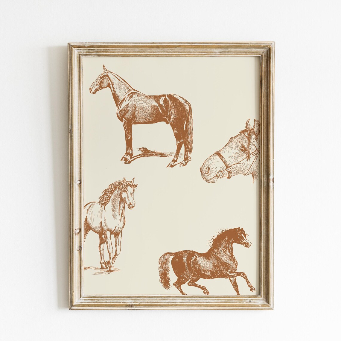 Brown Horse Illustration Art Print, Vintage Equestrian Decor - Image 2