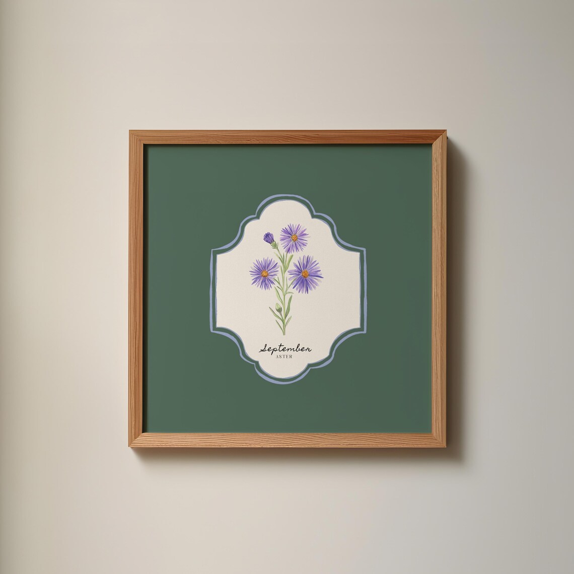 September Birth Month Flower, Personalized Gift Print