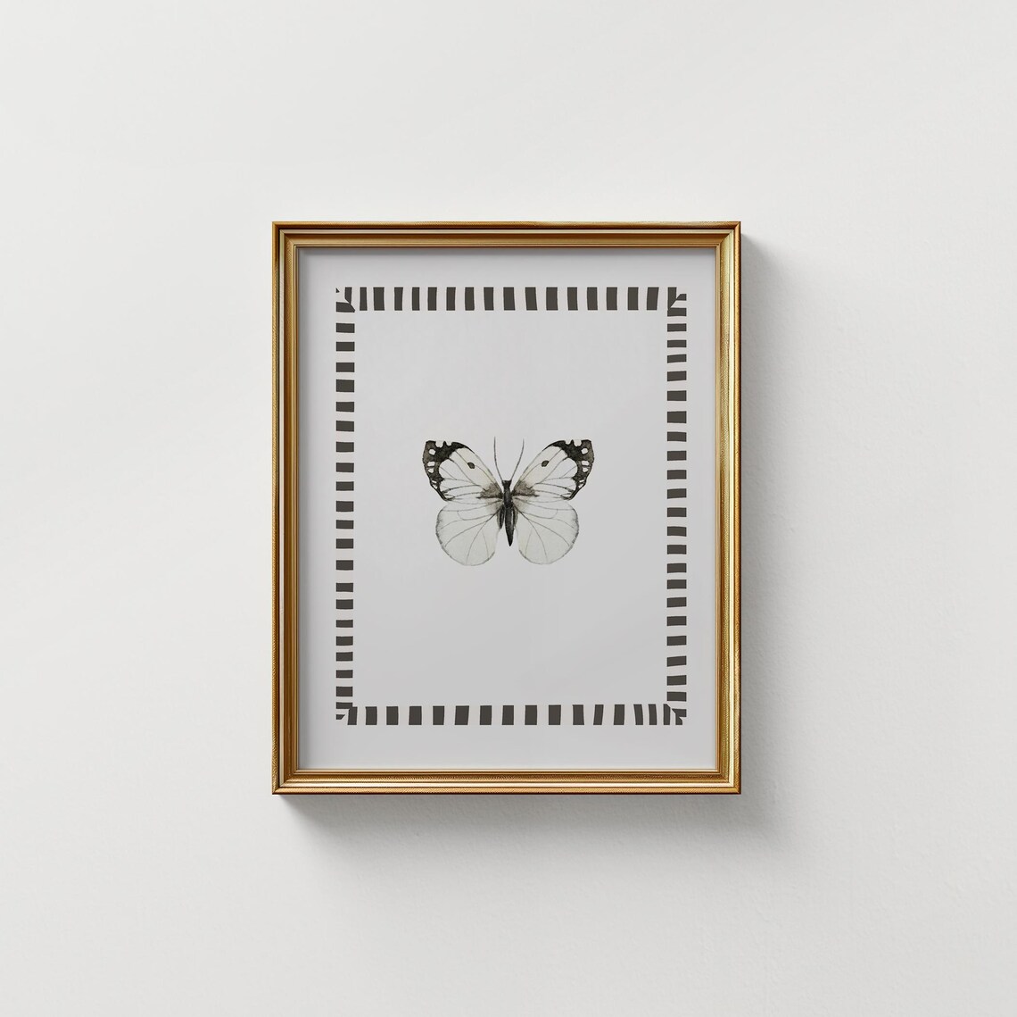 Black and White Butterfly Vintage Garden Art Print - Image 2