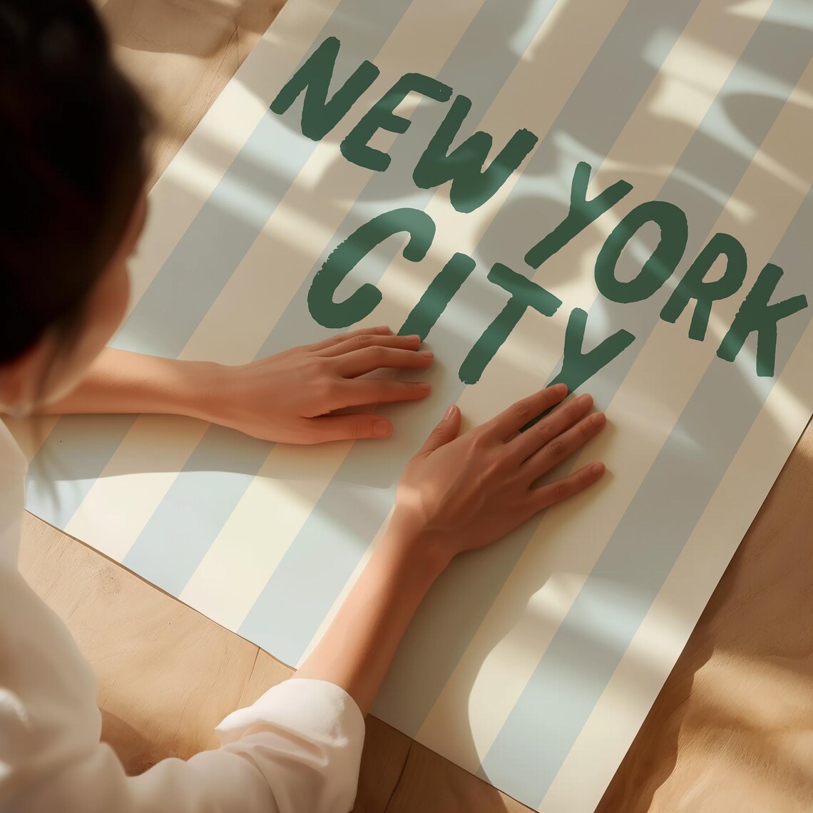 NYC City Name Vertical Illustration Art Print - Image 2
