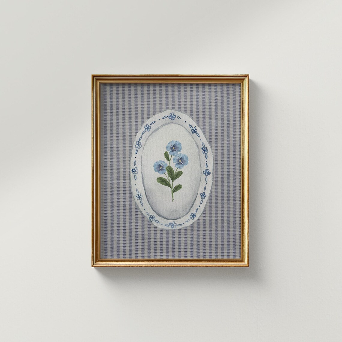 Vintage China Plate Art Print, English Garden Floral - Image 2