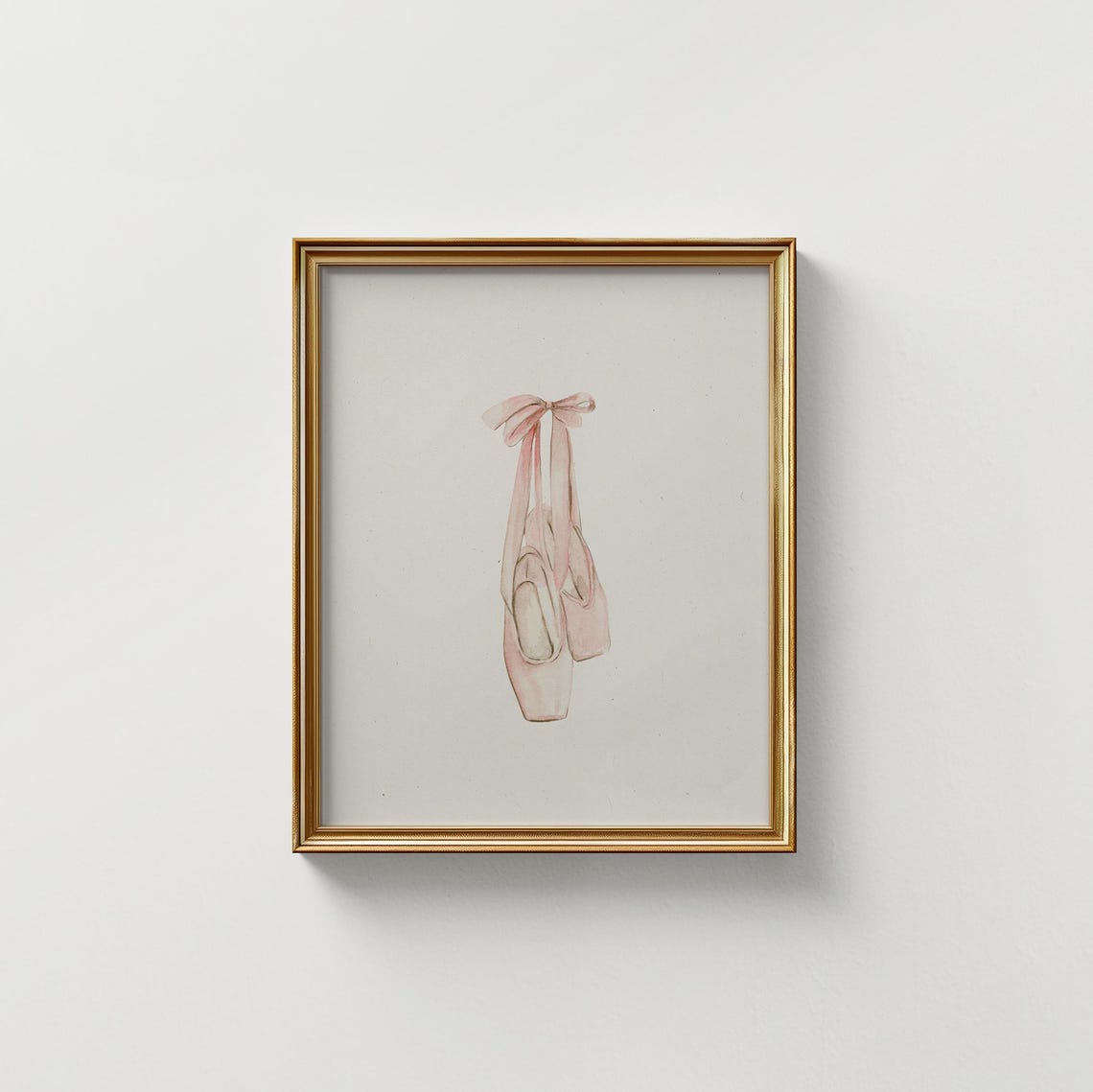 Pink Ballet Pointe Shoes Watercolor Dancer Nursery Art Poster