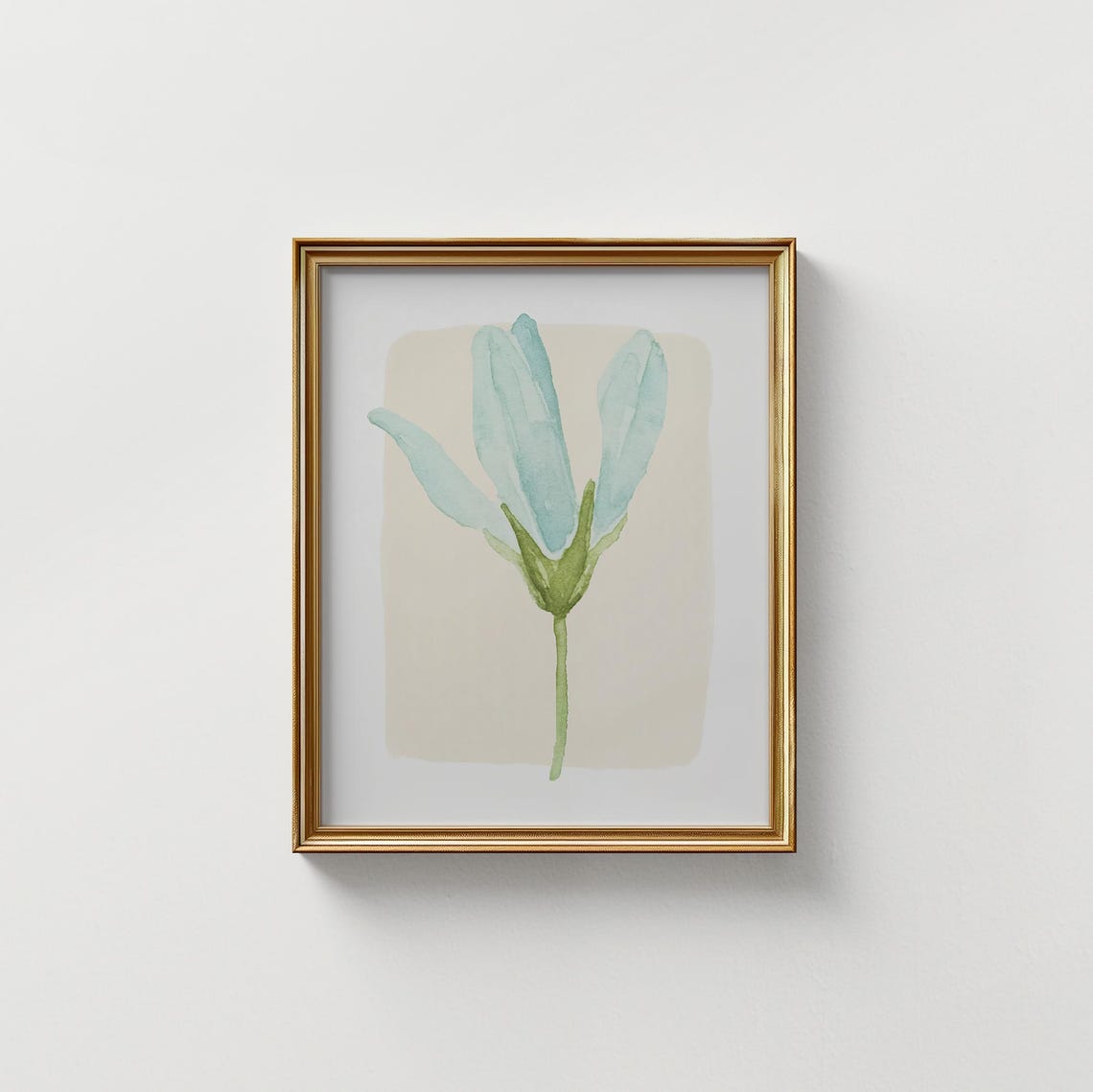 Mint Teal Abstract Bloom Watercolor Modern Botanical Wall Art Print - Image 5