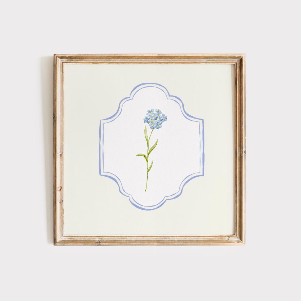 Forget Me Not Watercolor Blue Plaque Square Floral Decor Poster