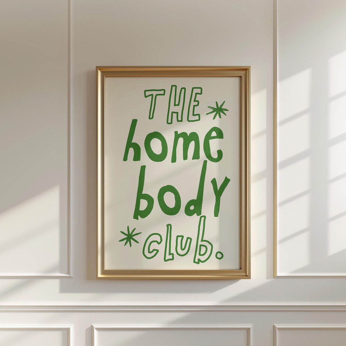 Homebody Club Green Lettering Cream Retro Fun Square Decor Poster - Image 5