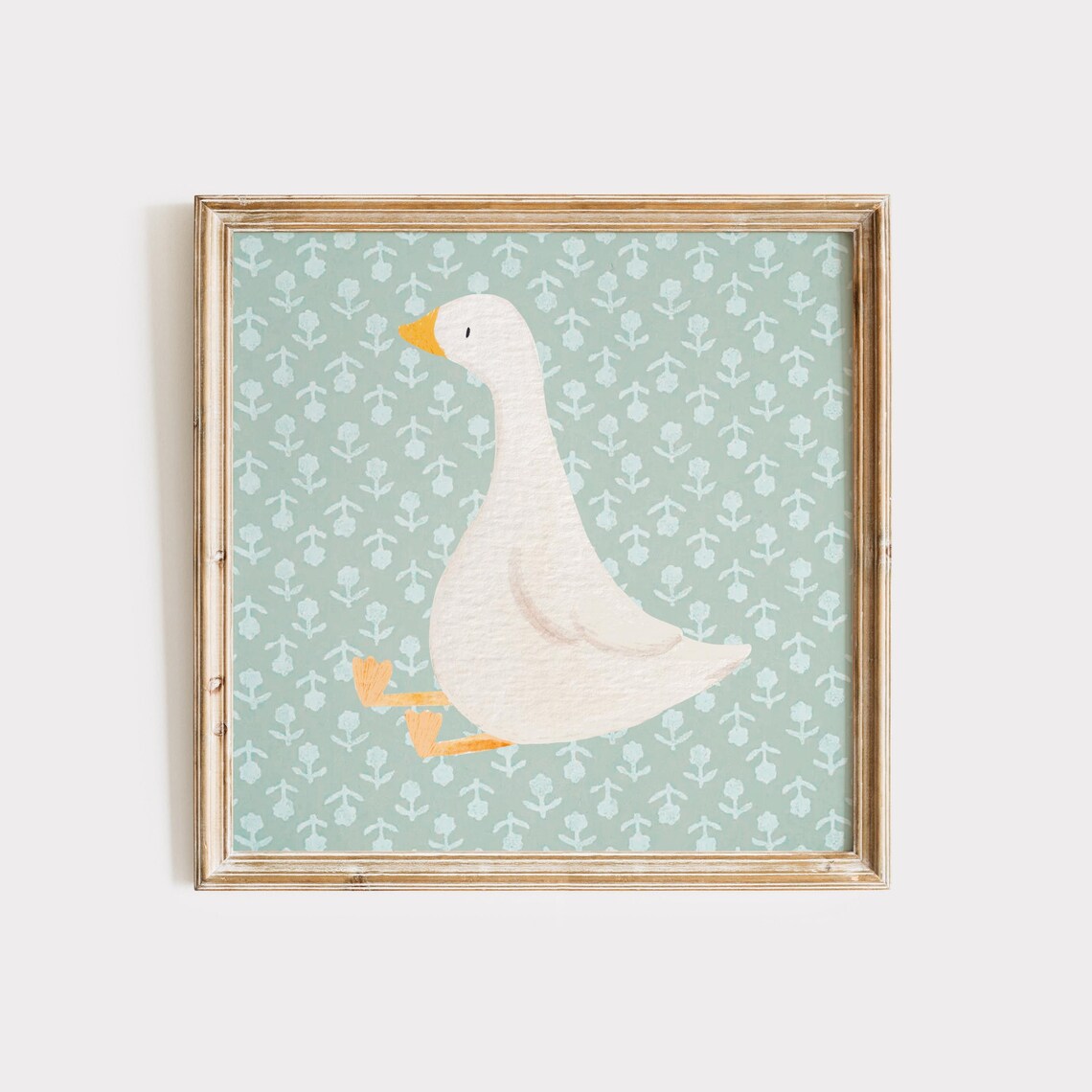 Sea Blue Sitting Duck Art Print, Nursery Decor - Image 3
