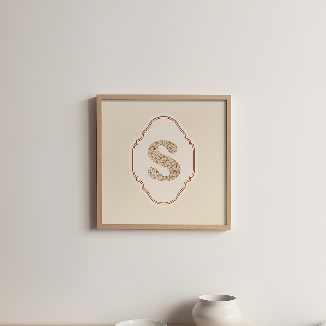 S Square Initial Personalized Watercolor Gift - Image 5