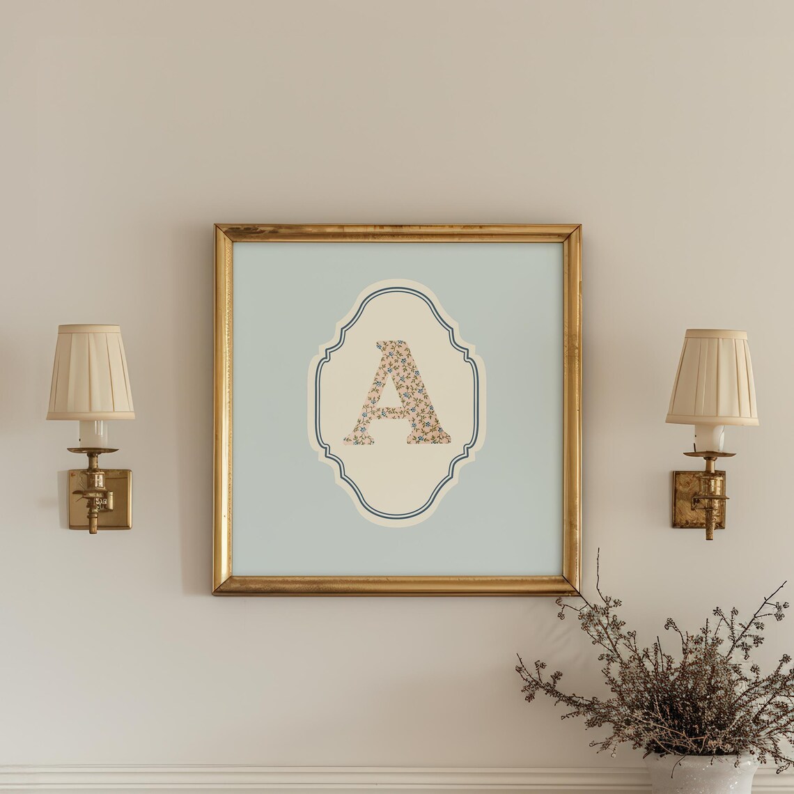 Square Initial Personalized Gift, Watercolor Art Print - Image 5