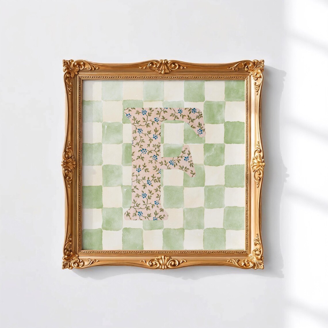 F Square Initial Personalized Watercolor Gift - Image 4