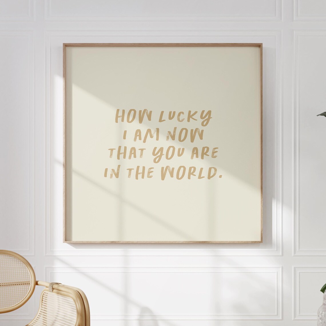 Cream How Lucky I Am Now That You Are In The World Quote Poster - Image 2