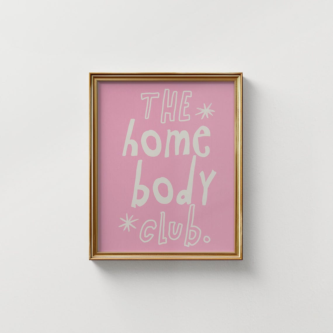 Homebody Club Cream Pink Retro Lettering Fun Square Decor Poster - Image 3