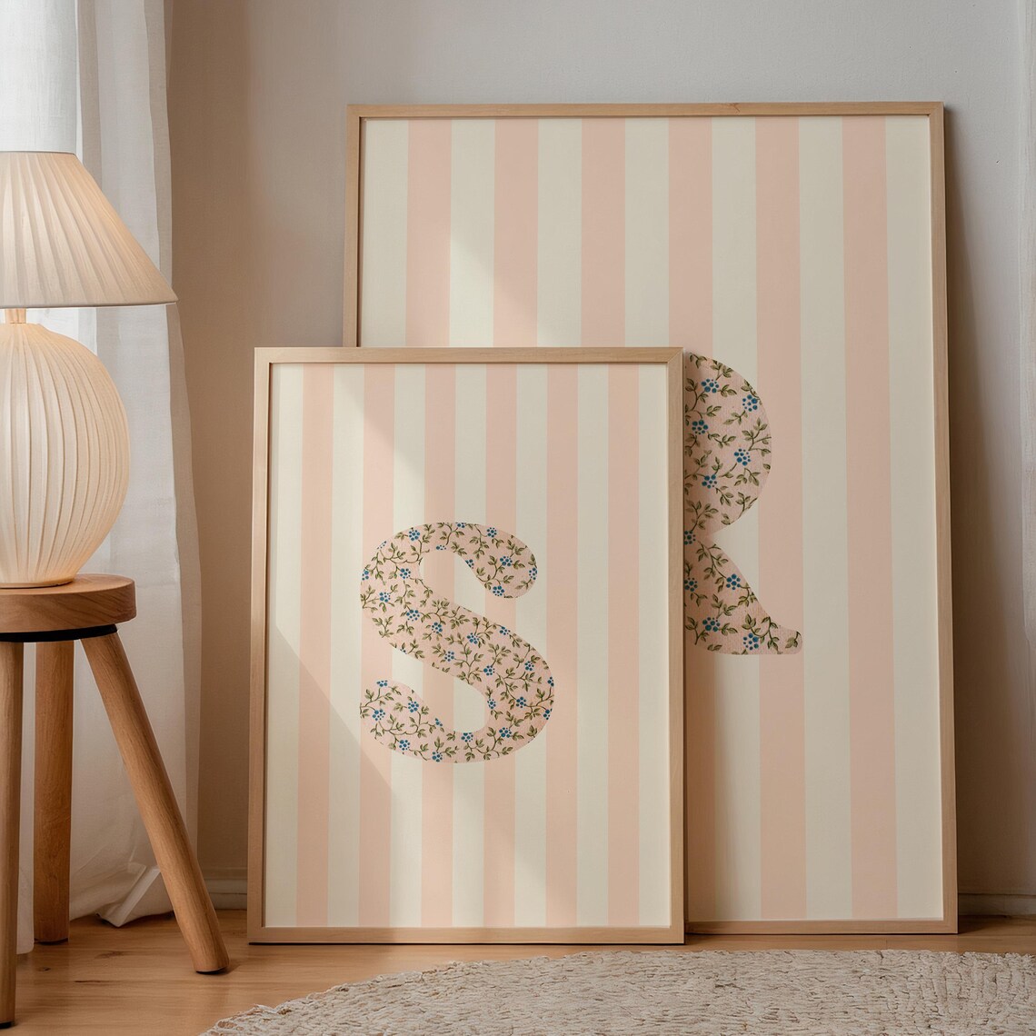 S Initial Floral Watercolor Letter Art Print - Image 3