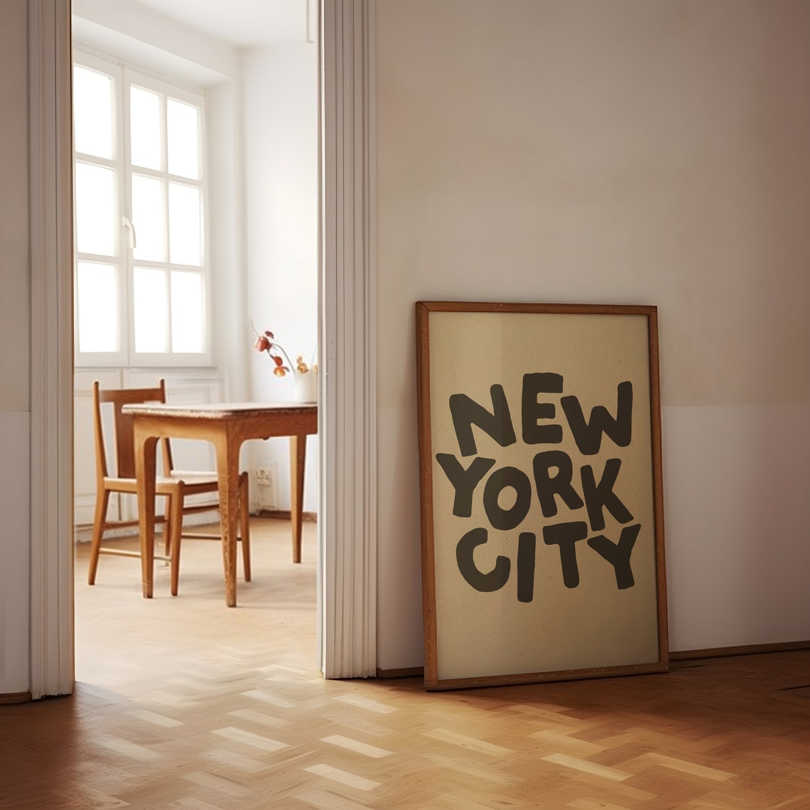 New York City Bold Black Typography Minimalist City Wall Art - Image 2