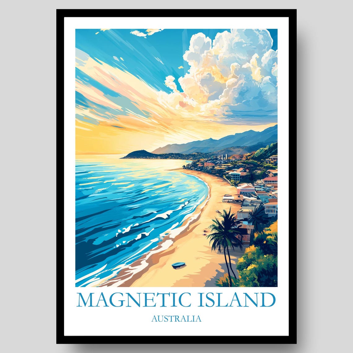 Magnetic Island Poster Australia Wall Art Koala Australian Print