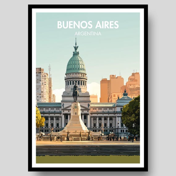 Buenos Aires Poster Argentina Wall Art Print Argentia
