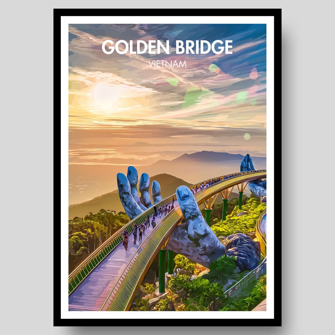 Golden Bridge Poster Print, Da Nang Vietnam