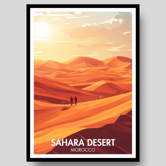Sahara Desert Poster Morocco Print Wall Art