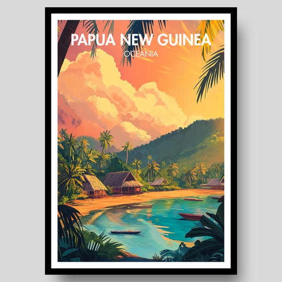 Papua New Guinea Poster Print Travel Wall Art