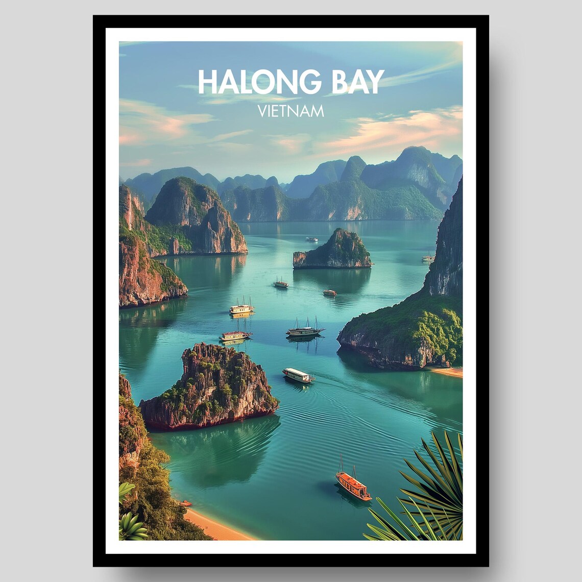 Halong Bay Vietnam Travel Poster, Wall Decor