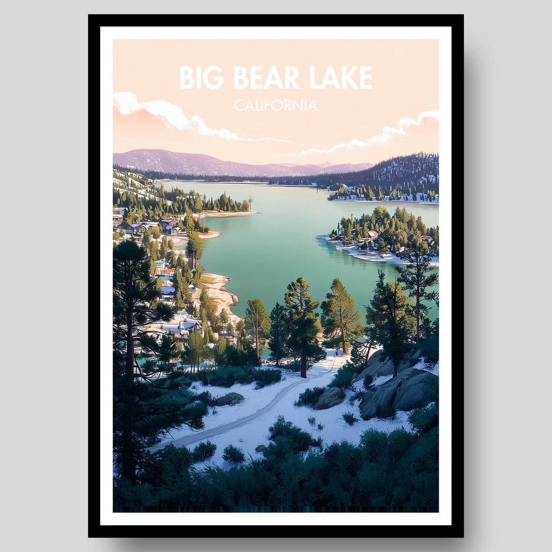 Big Bear Lake Poster Print Wall Art