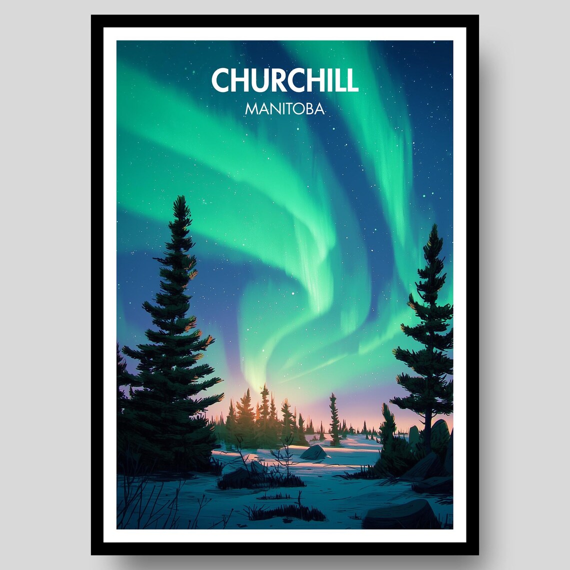 Churchill Manitoba Travel Poster, Canada Wall Art