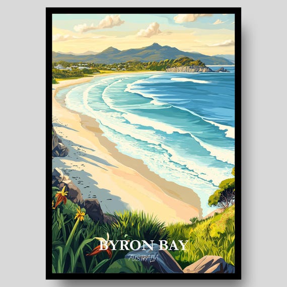 Byron Bay Poster Australia Australian Wall Art Surf Print
