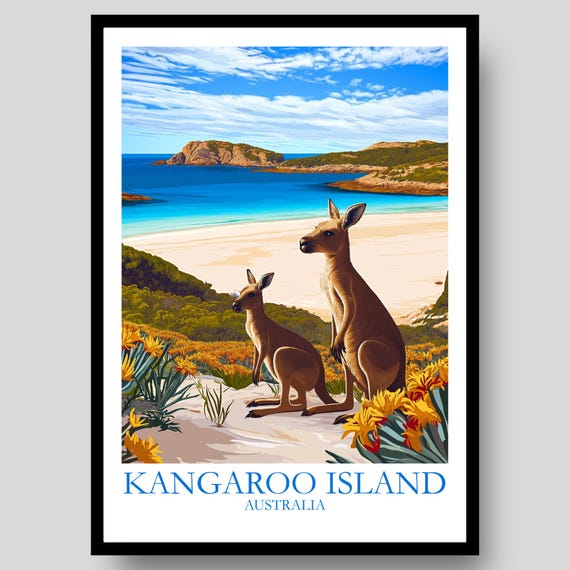 Kangaroo Island Poster Australia Australian Wall Art