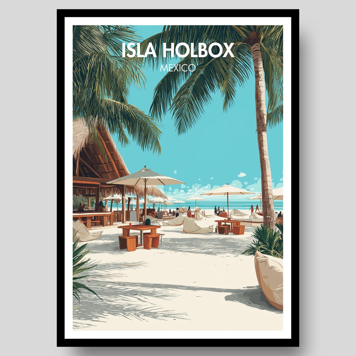 Isla Holbox Travel Poster, Mexico Wall Decor