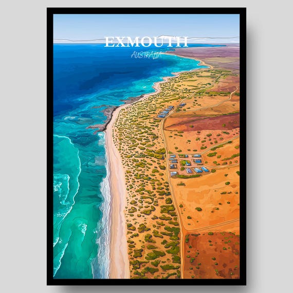 Exmouth Poster Western Australia Australian Wall Art Perth Ningaloo Reef