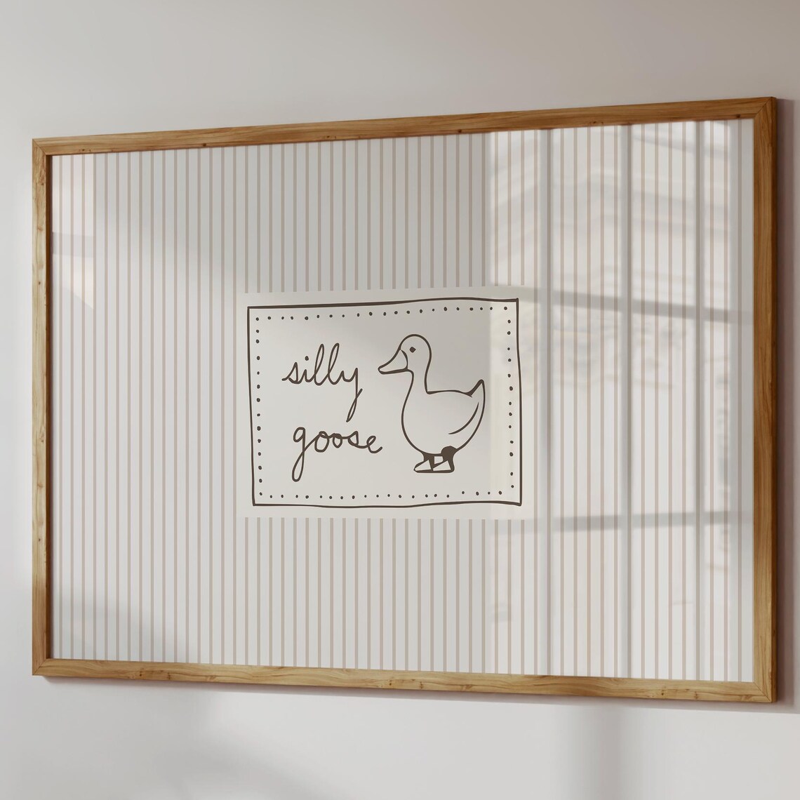 Silly Goose Print, Neutral Nursery Decor