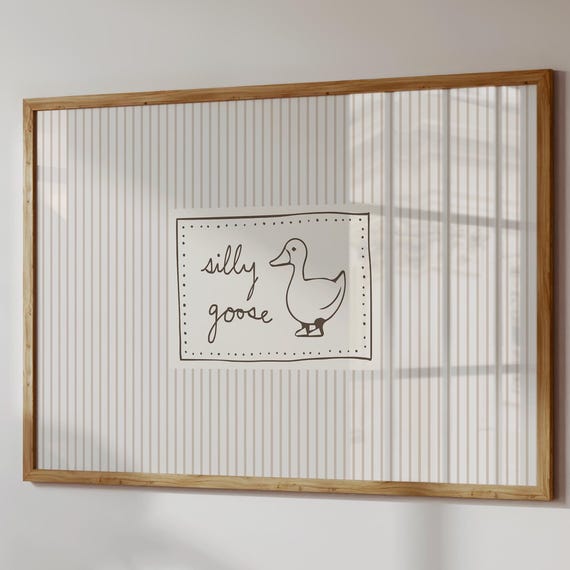 Silly Goose Print, Neutral Nursery Decor