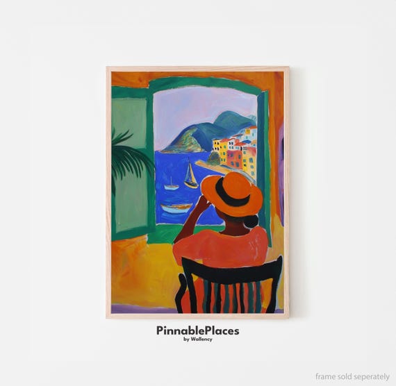 Amalfi Coast Art Print Matisse Style Italian Landscape File