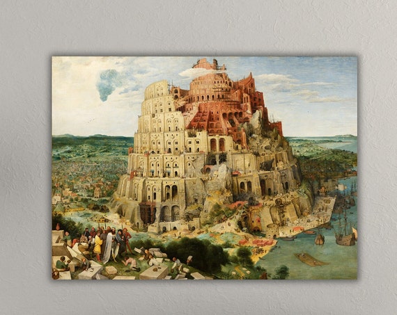 The Tower Of Babel Canvasposter Pieter Bruegel The Elders Masterpiece On Bible Narrative Artwork