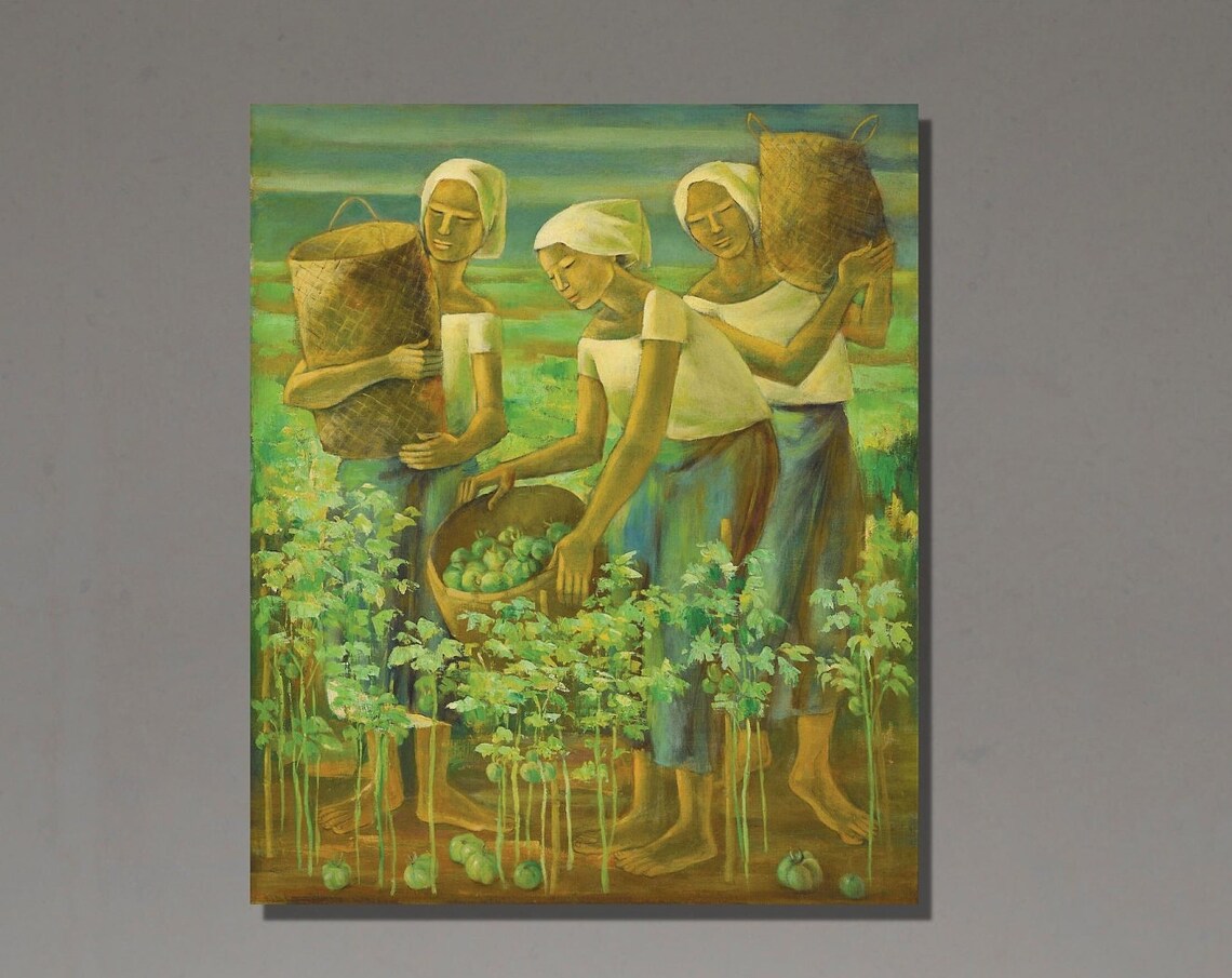 Anita Magsaysay Women Harvesting Fruit Filipino Painting Art Poster - Image 3