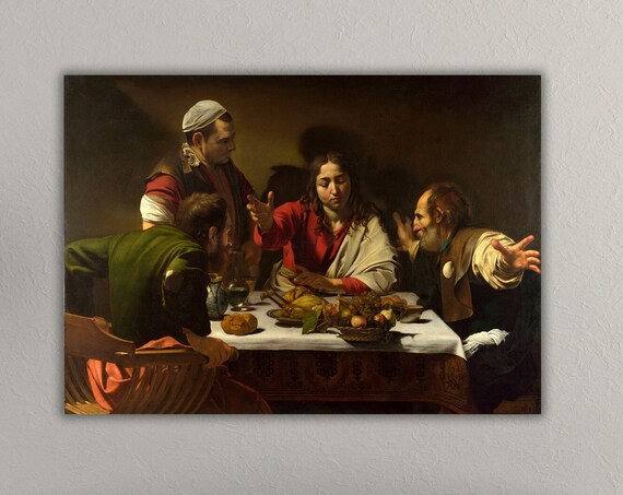 Caravaggio The Supper at Emmaus Jesus Disciples Baroque Table Poster