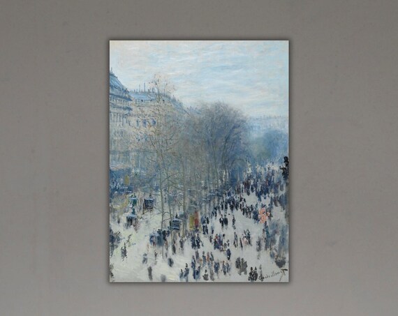 Snowy Weather Wall Art New York Snow By Claude Monet Poster Art People In Snow Wall Art Print Housewarming Gifts Living Room Wall Art