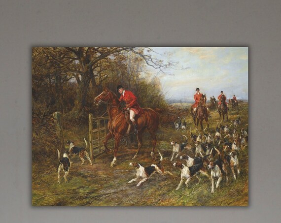 Traditional Fox Hunting Riders and Hounds Equestrian Art Poster