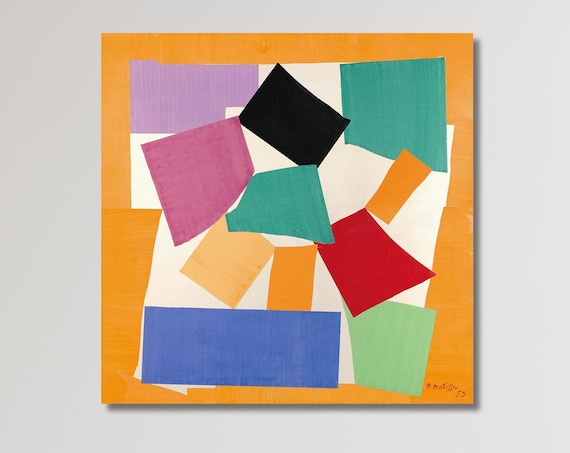 Henri Matisse 1953 Cut Out Collage Bold Color Blocks Art Poster