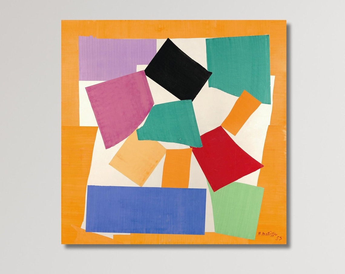 Henri Matisse 1953 Cut Out Collage Bold Color Blocks Art Poster