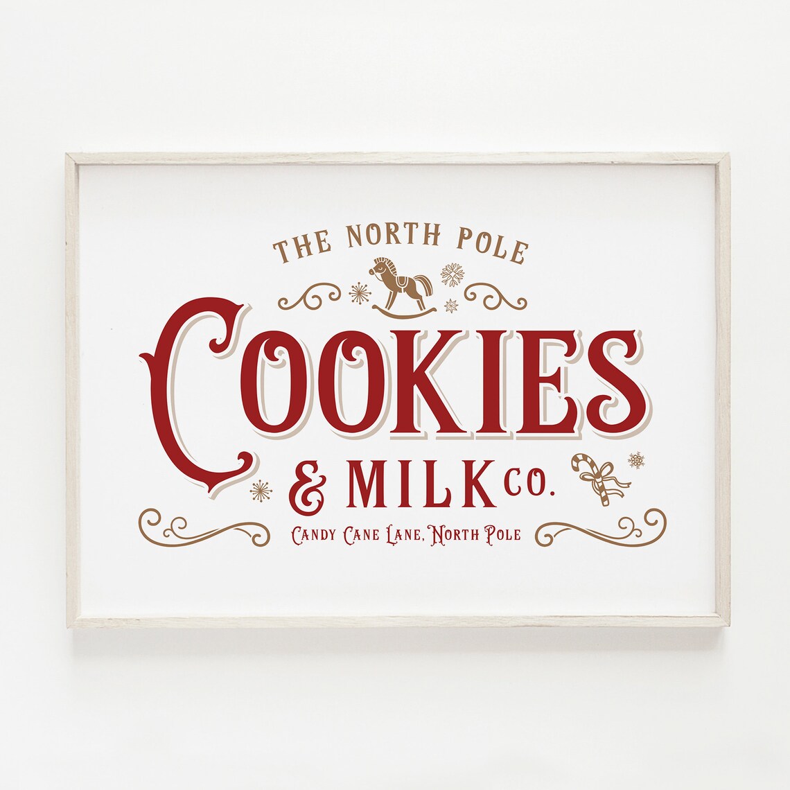 Vintage Christmas Cookie And Milk Poster - Image 2