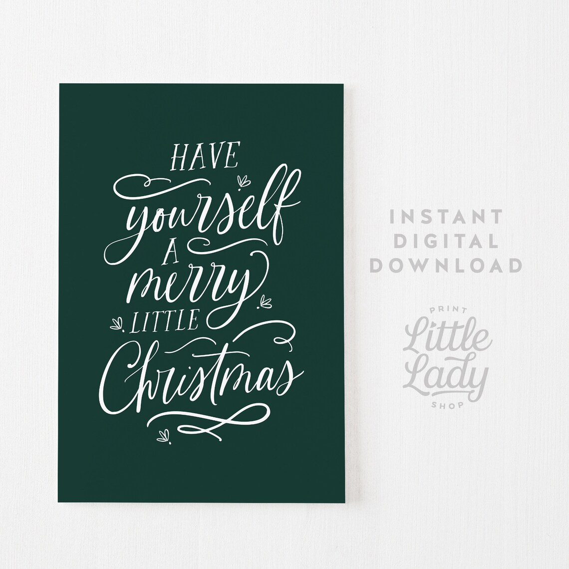 Merry Little Christmas Calligraphy, Holiday Art Print - Image 4