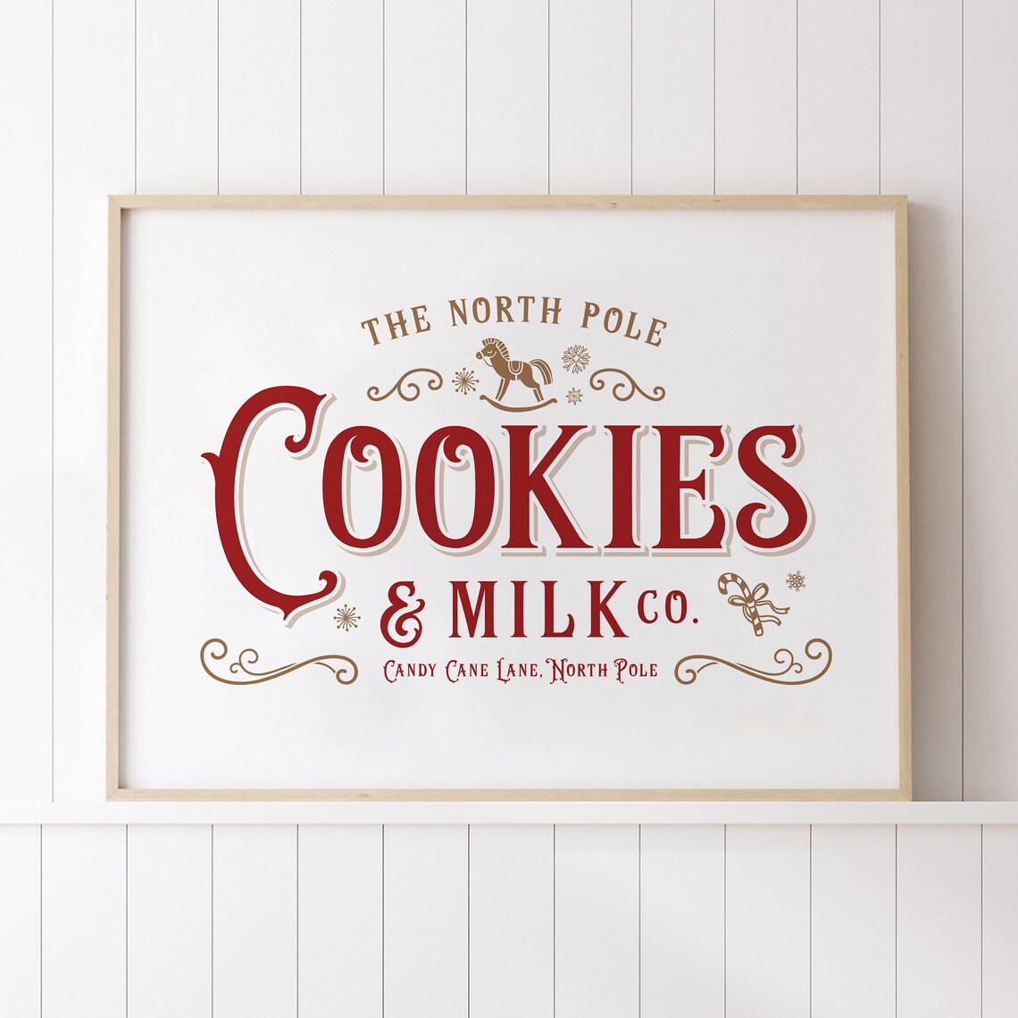 Vintage Christmas Cookie And Milk Poster