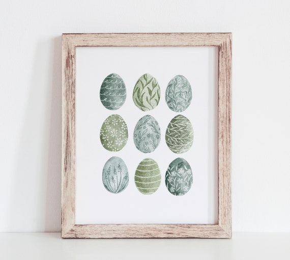 Easter Eggs Art Print, Spring Decor